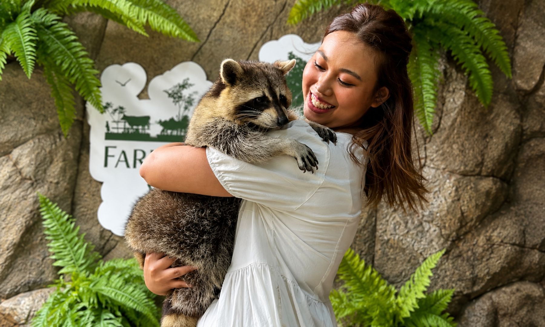 大人気の「アライグマ抱っこ体験」にチャレンジ！